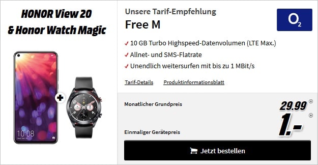 honor view 20 with free watch