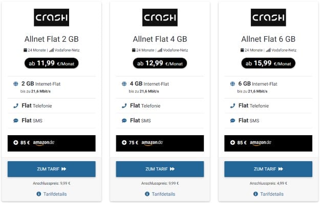 Crash Allnet Flat Tarife bei Tariffuxx