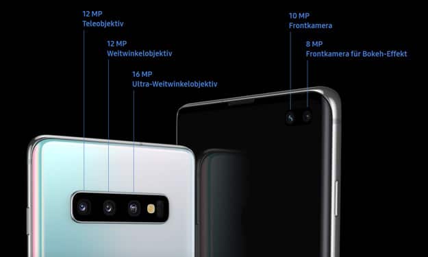 Triple-Kamera beim Samsung Galaxy S10 mit Top-Funktion