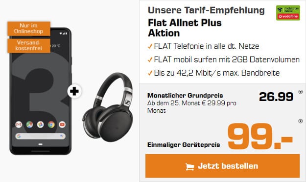 google pixel 3 xl + flat allnet comfort md vodafone