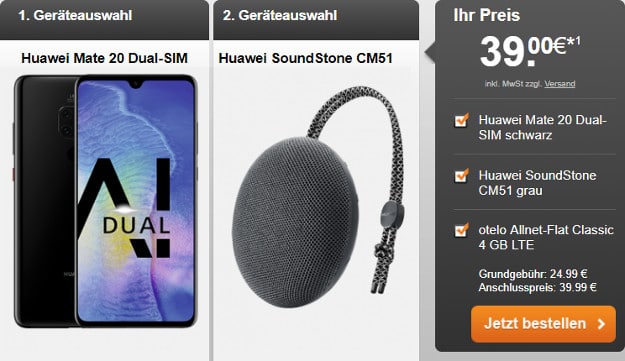 huawei mate 20 + huawei soundstone + otelo allnet classic lte