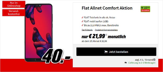 huawei p20 pro + vodafone flat allnet comfort md