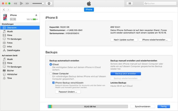 Smartphone-Wechsel von iOS zu iOS