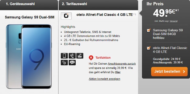 s9 + otelo allnet flat classic lte