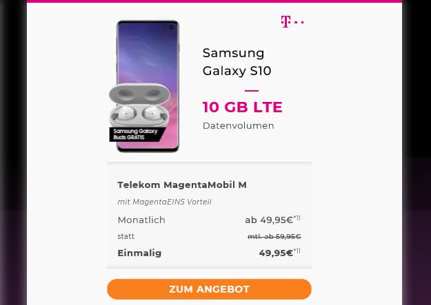 samsung galaxy s10 + telekom magenta mobil l