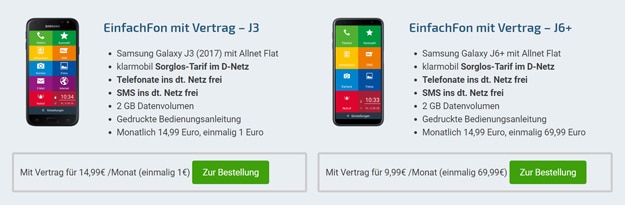 Galaxy J6 Plus oder Galaxy J3 (2017) + Smartphone Flat 1000