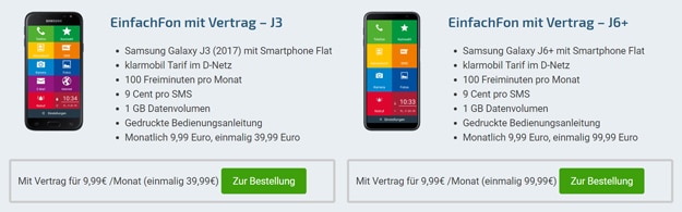 Galaxy J6 Plus oder Galaxy J3 (2017) + Smartphone Flat 1000