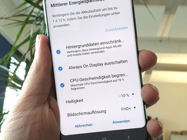 Samsung Galaxy S10 Akku Test