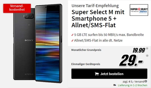 Sony Xperia 10 Plus + o2 Super Select M bei MediaMarkt
