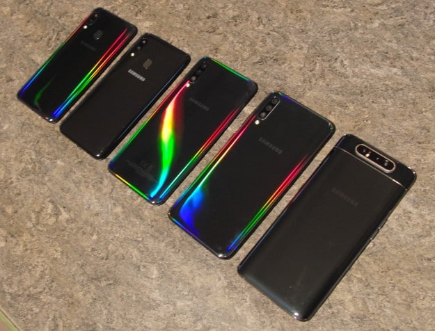 Samsung Galaxy A80, A70, A50, A40 und A20e im Vergleich