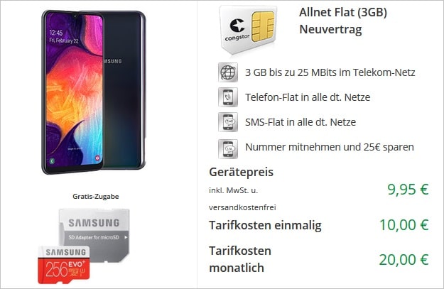 Samsung Galaxy A50 + congstar Allnet Flat