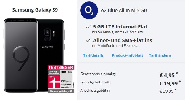Samsung Galaxy S9 + o2 Blue All-In M