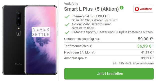 OnePlus 7 Pro + Vodafone Smart L Plus bei DeinHandy