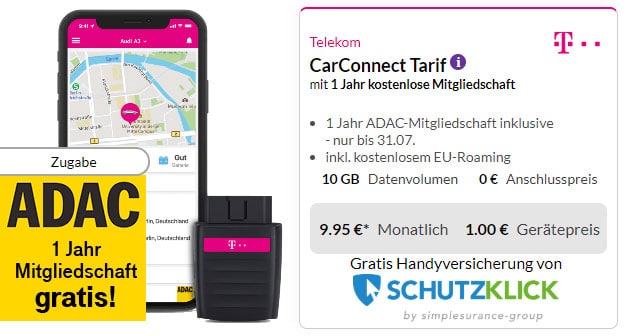 Telekom CarConnect + 12 Monate ADAC bei Preisboerse24