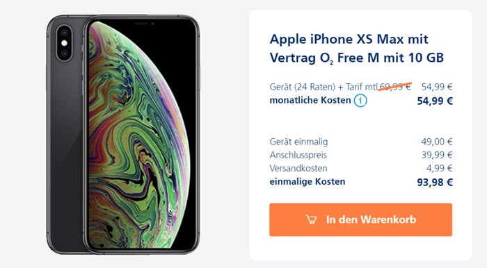 Apple iPhone Xs Max mit o2 Free M