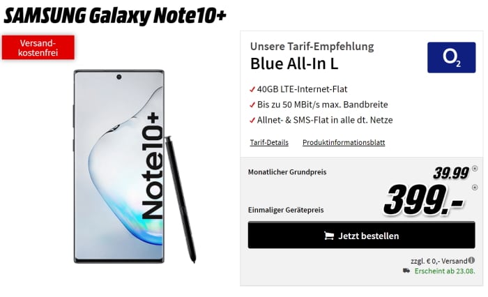 o2 note 10 plus deals