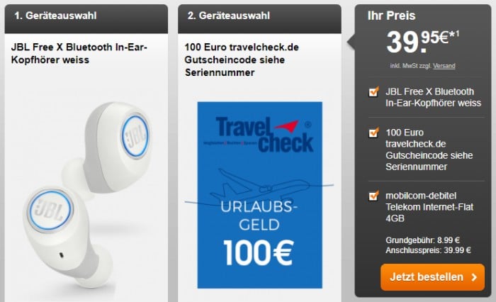 mobilcom-debitel Internet-Flat 4.000 (Telekom-Netz) + JBL X Free bei Handyflash